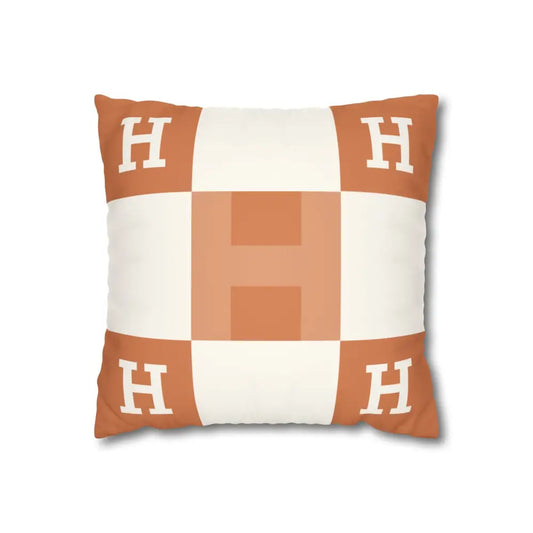 Hermès Avalon Inspired Throw Pillow Cover – Luxury Faux Suede Designer Cushion Case - 14’’ × 14’’ - Home Decor