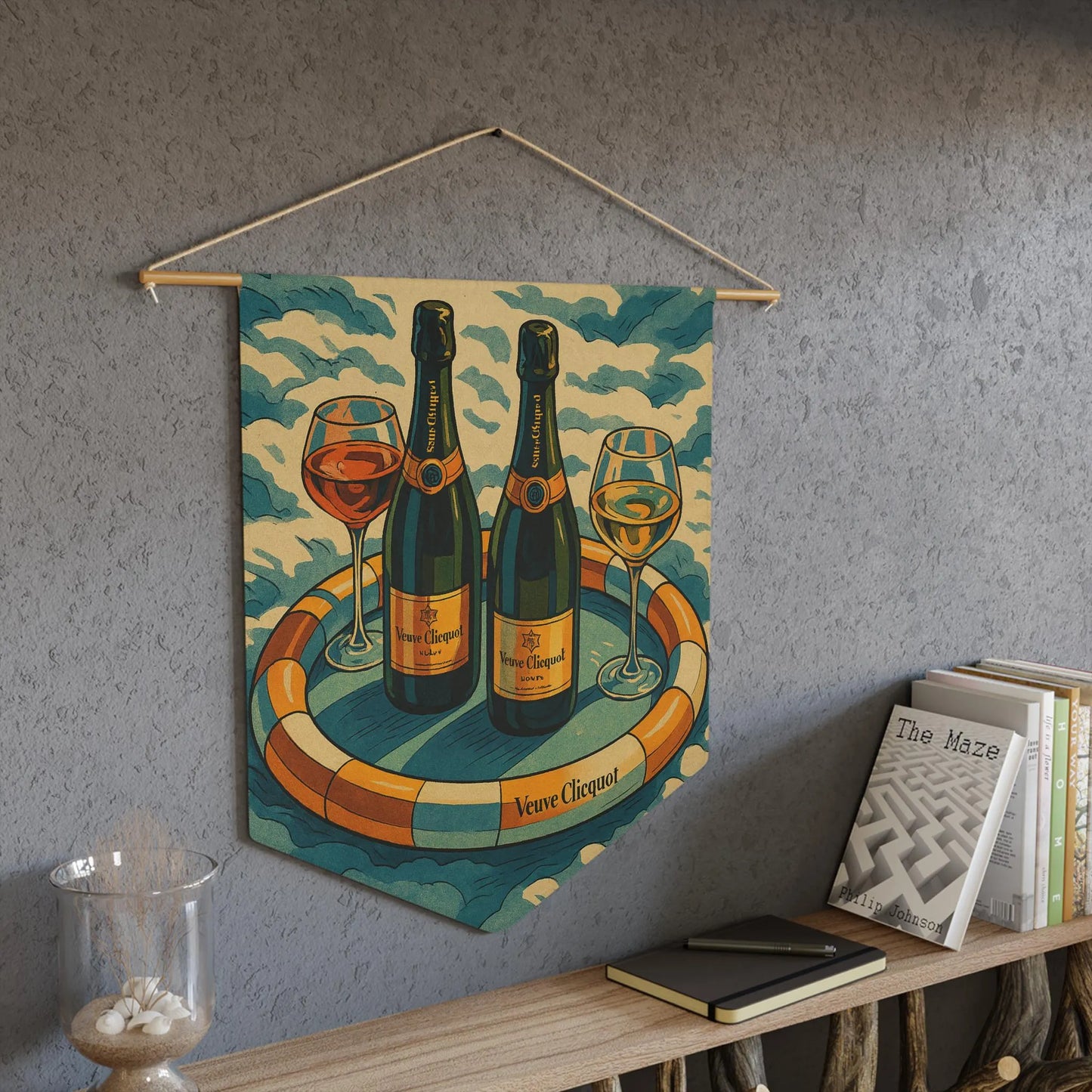 Veuve Clicquot Pennant – Champagne Wall Decor for Kitchen & Home Bar