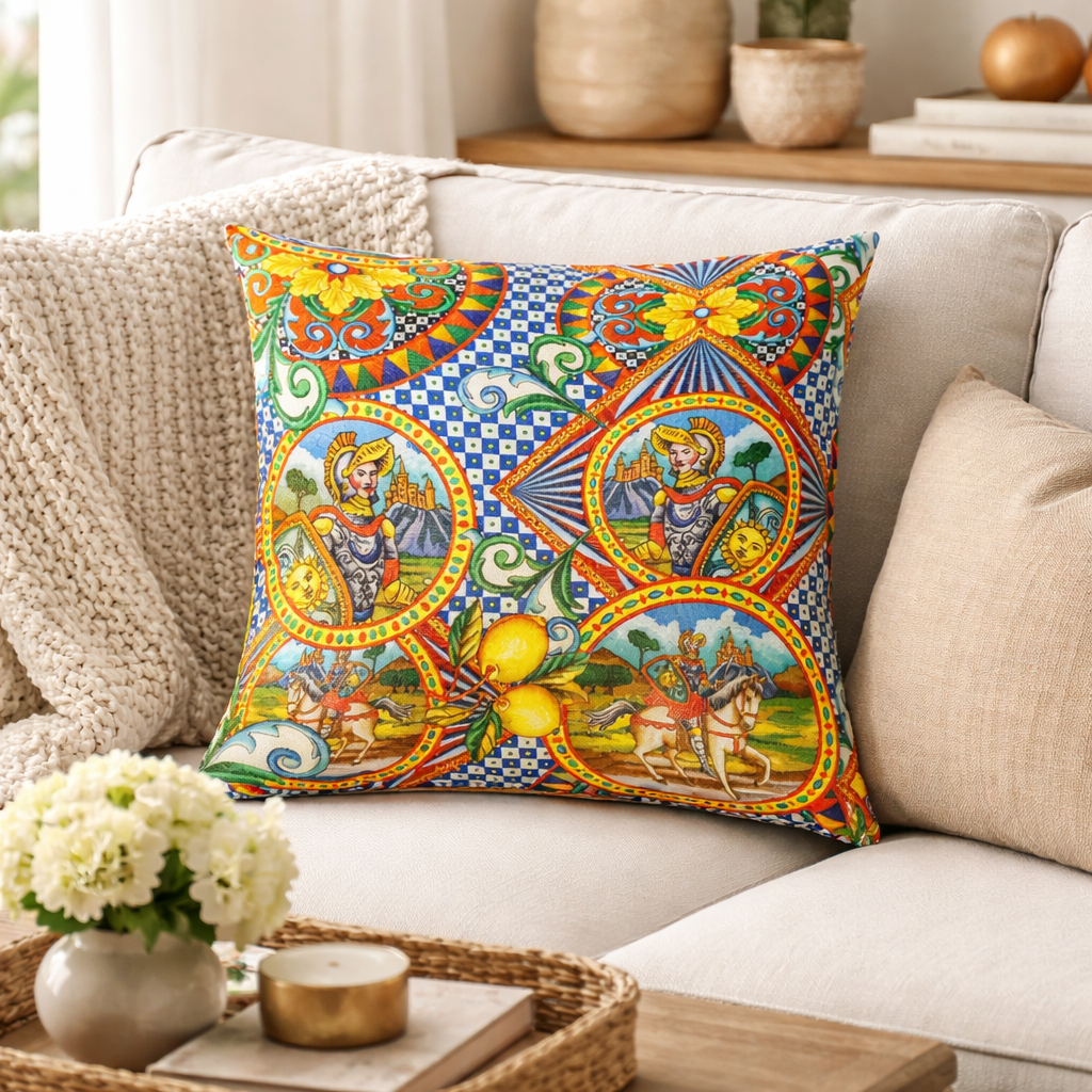 Dolce & Gabbana Inspired Pillow | Luxury Designer Cushion Cover