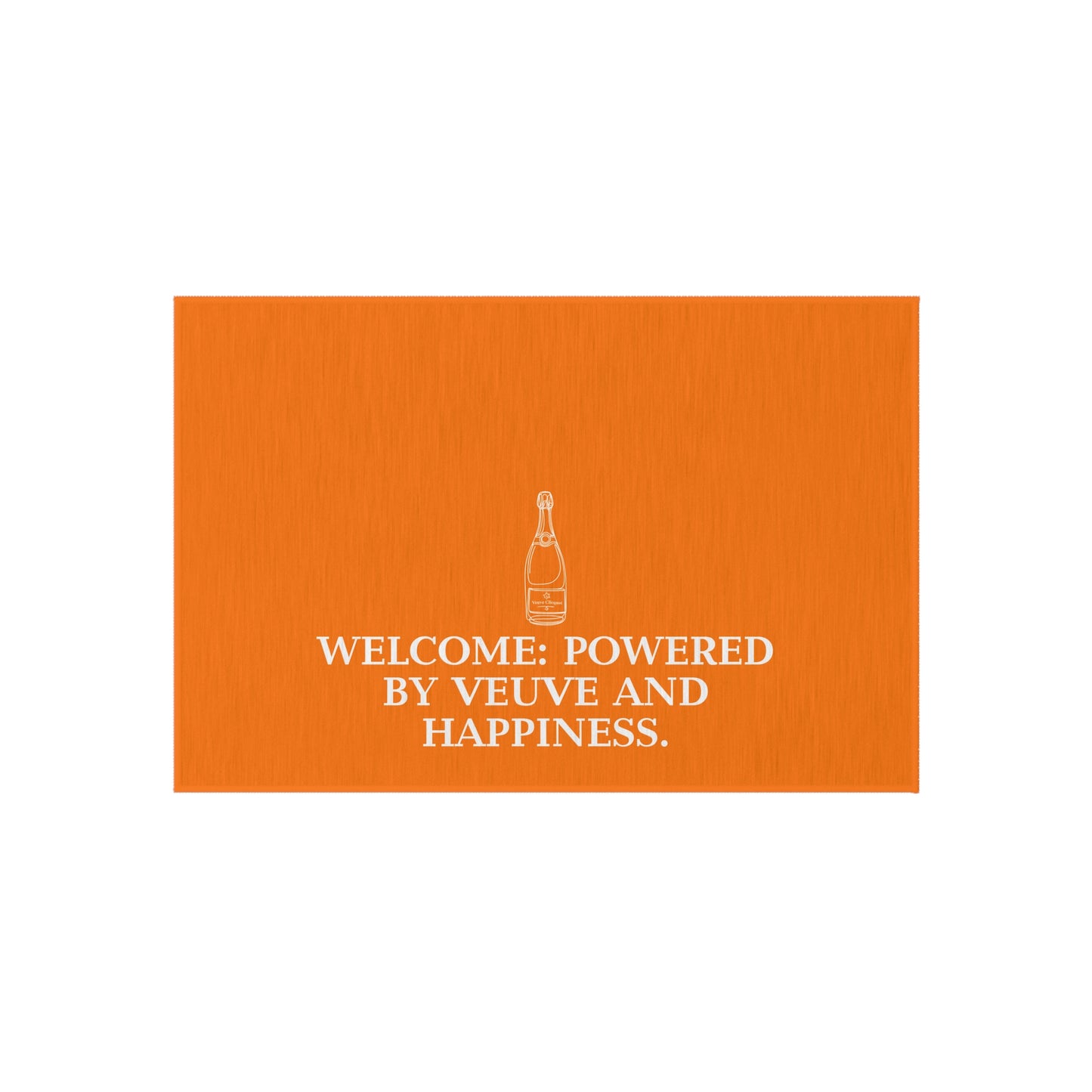 Powered by Veuve Clicquot Outdoor Rug – Funny Champagne Patio Decor