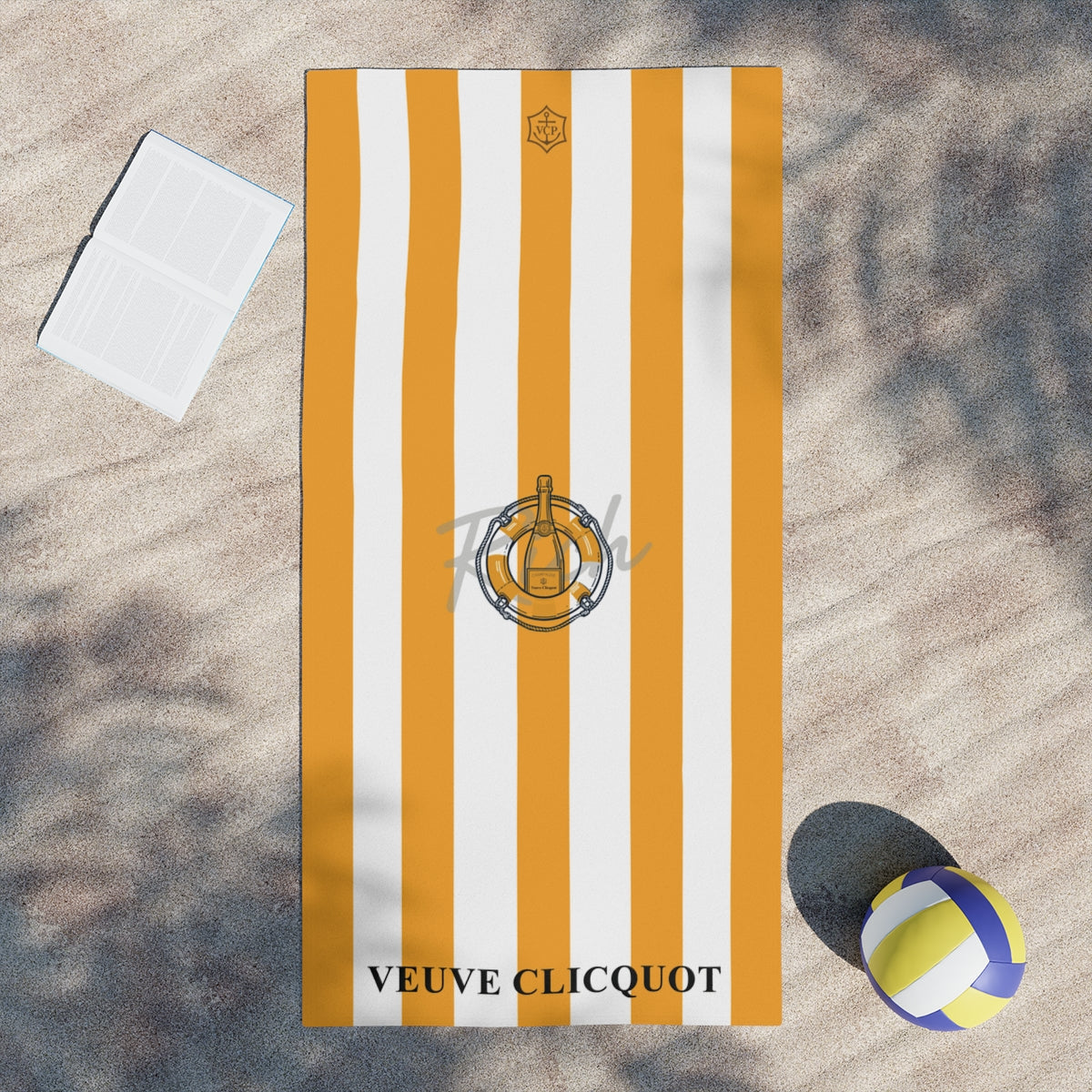 Veuve Clicquot Inspired Beach Towel | Luxury Pool & Travel Towel