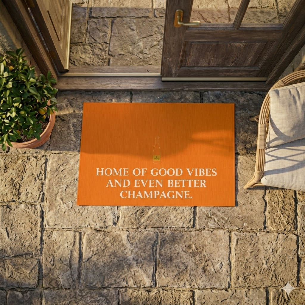Veuve Clicquot Outdoor Rug – Luxury Champagne Patio & Poolside Decor