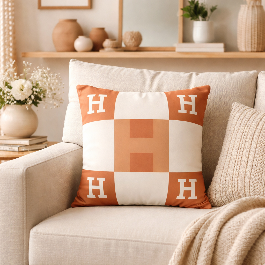 Hermès Avalon Inspired Pillowcase – Luxury Faux Suede Throw Pillow Cover