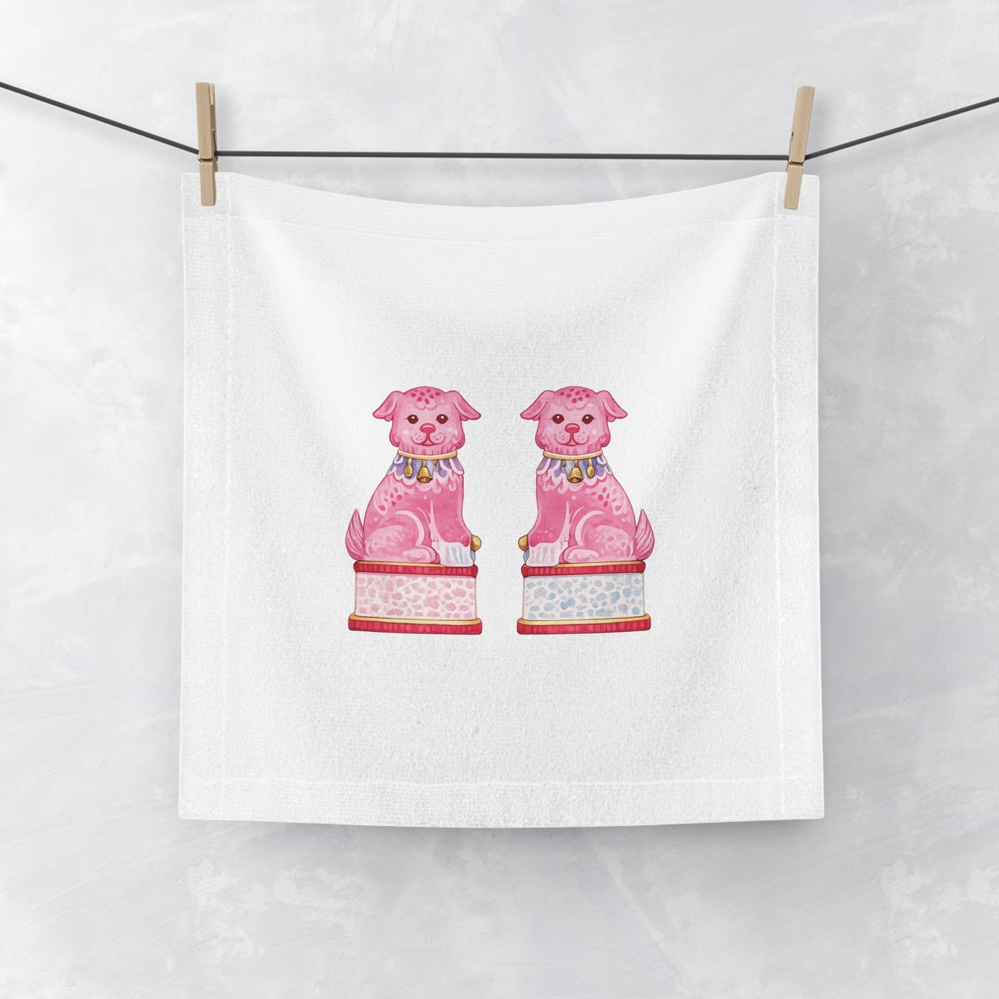 Colorful Foo Dog Cotton Tea Towel - Asian Inspired