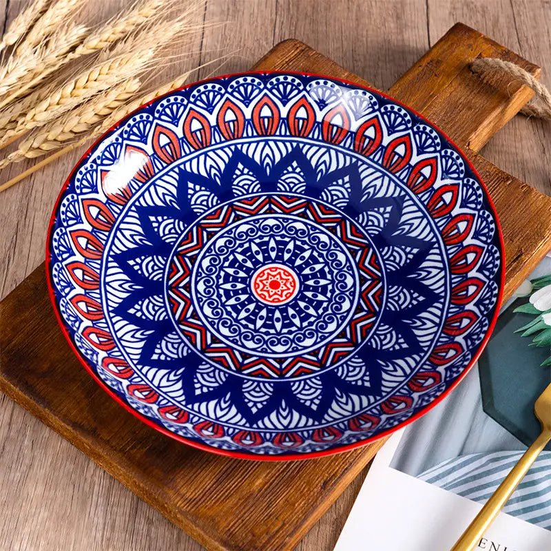 Ceramic Plate Hand-Painted Tableware Underglaze