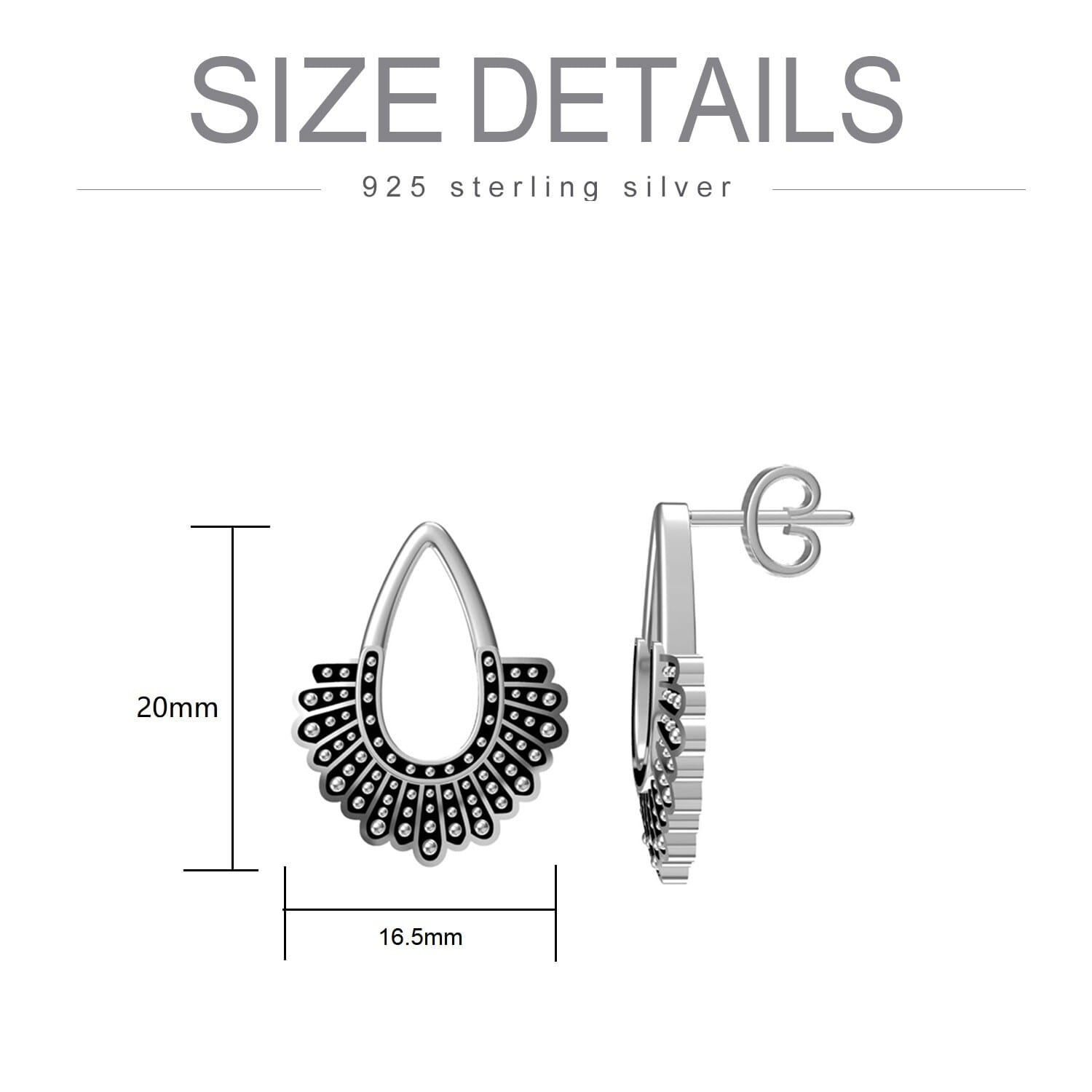 RBG Dissent Collar Earrings 925 Sterling Silver Earrings for Women