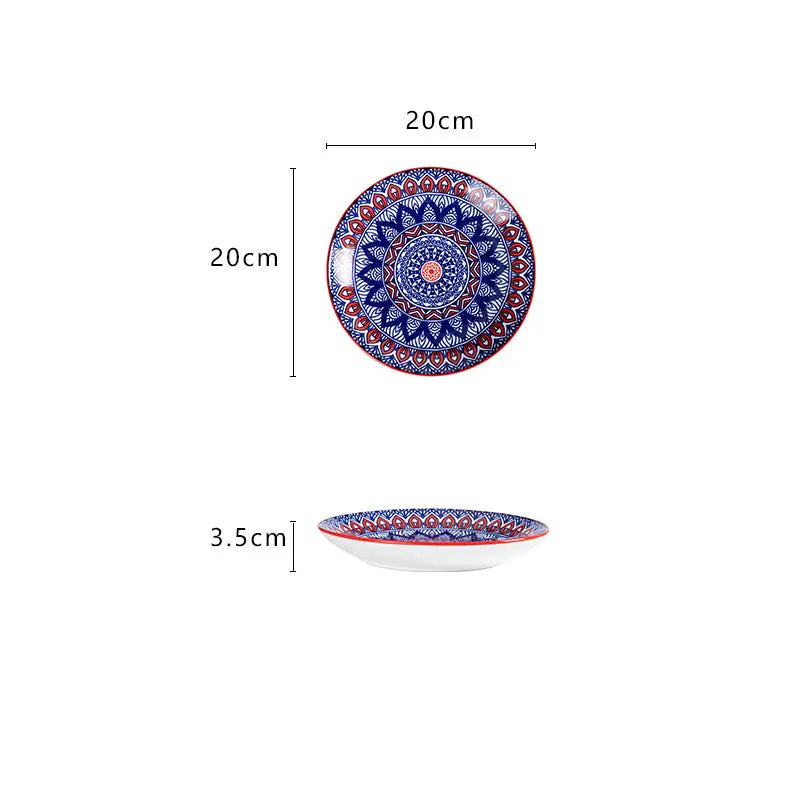 Ceramic Plate Hand-Painted Tableware Underglaze - Kitchen