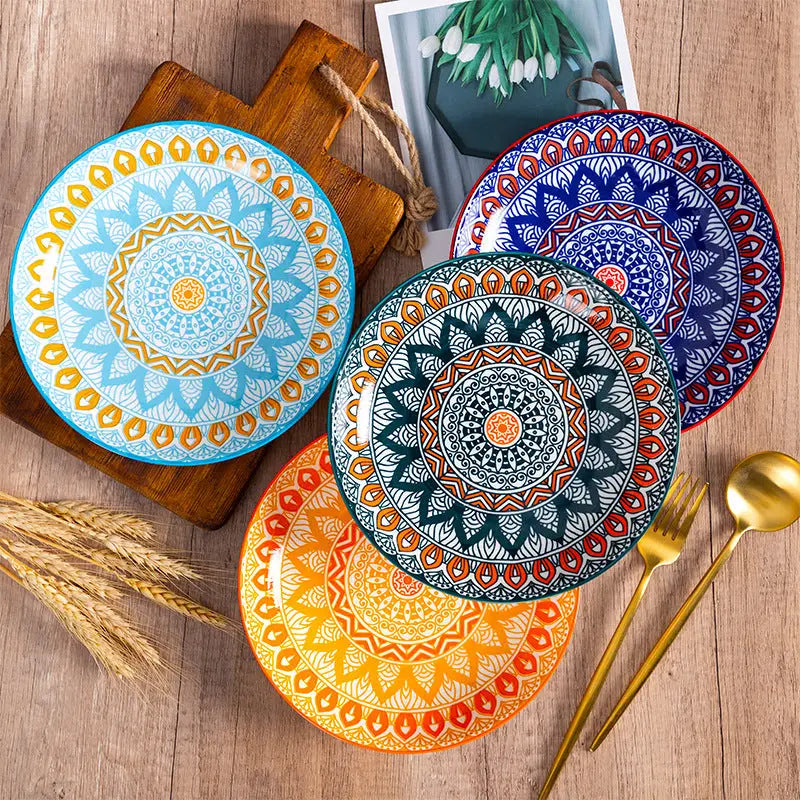 Ceramic Plate Hand-Painted Tableware Underglaze - Kitchen