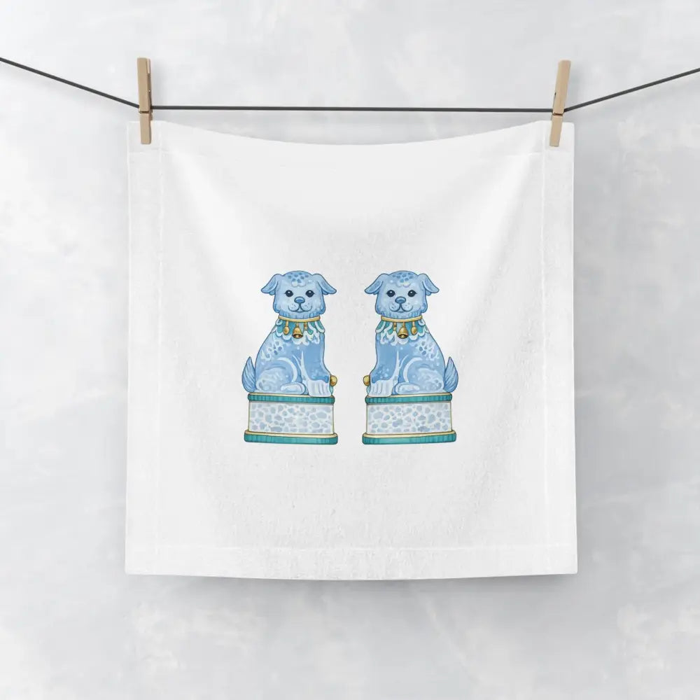 Colorful Foo Dog Cotton Tea Towel - Asian Inspired - 13’’ × 13’’ / Light Blue - Home Decor