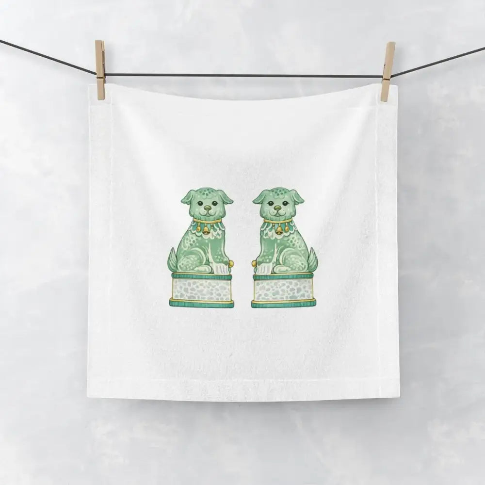 Colorful Foo Dog Cotton Tea Towel - Asian Inspired - 13’’ × 13’’ / Mint Green - Home Decor