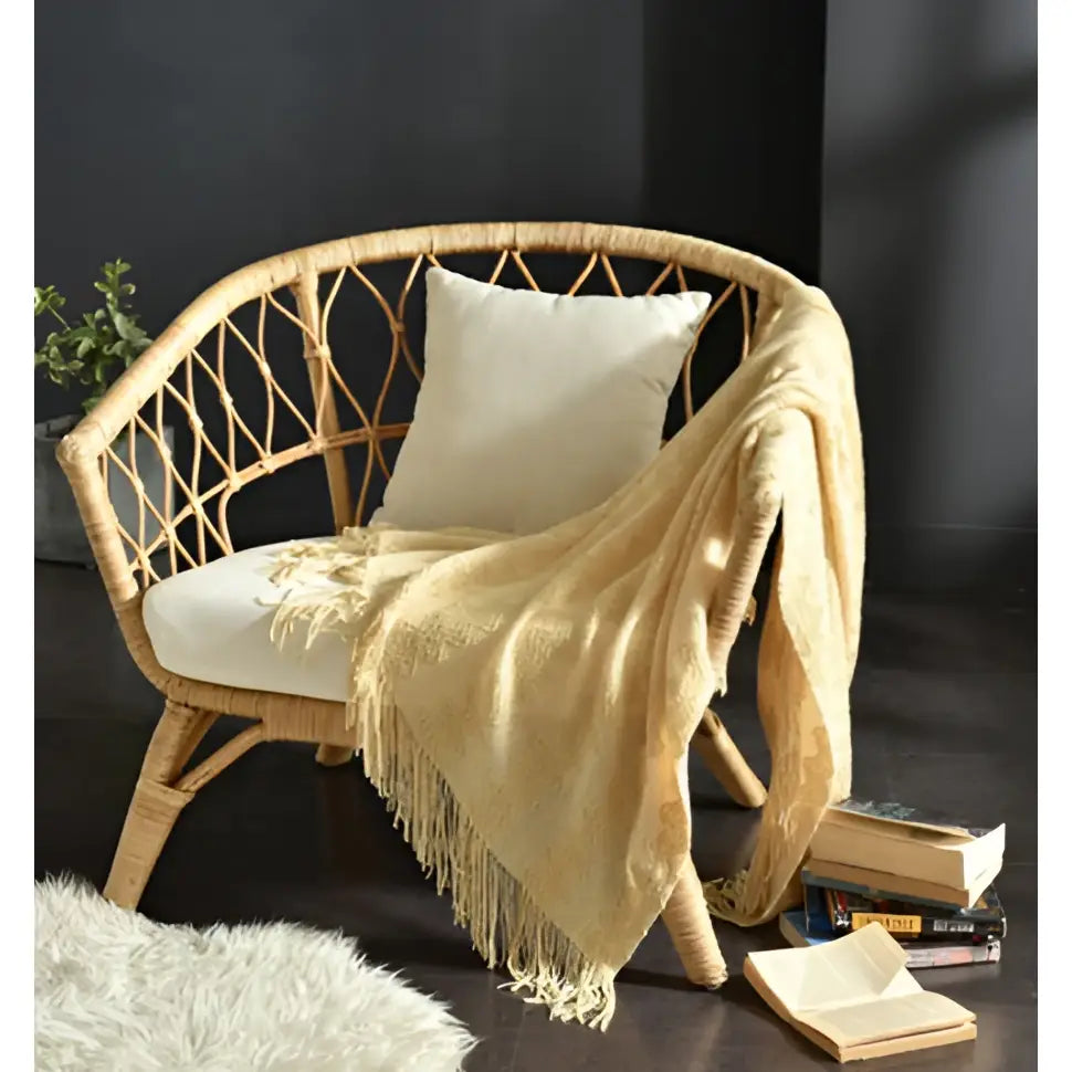 Fringed Knitted Small Blanket Napping Blanket Sofa Blanket - Blankets
