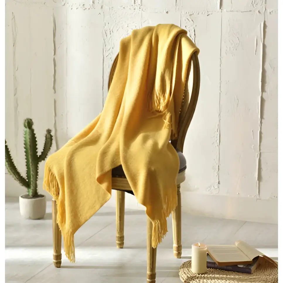 Fringed Knitted Small Blanket Napping Blanket Sofa Blanket - Blankets