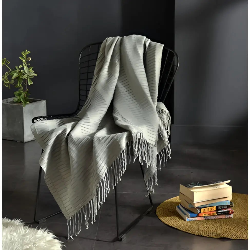 Fringed Knitted Small Blanket Napping Blanket Sofa Blanket - Blankets