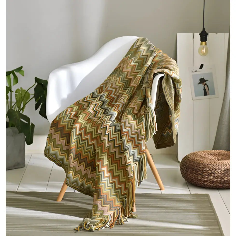 Fringed Knitted Small Blanket Napping Blanket Sofa Blanket - Color / 130x150cm - Blankets