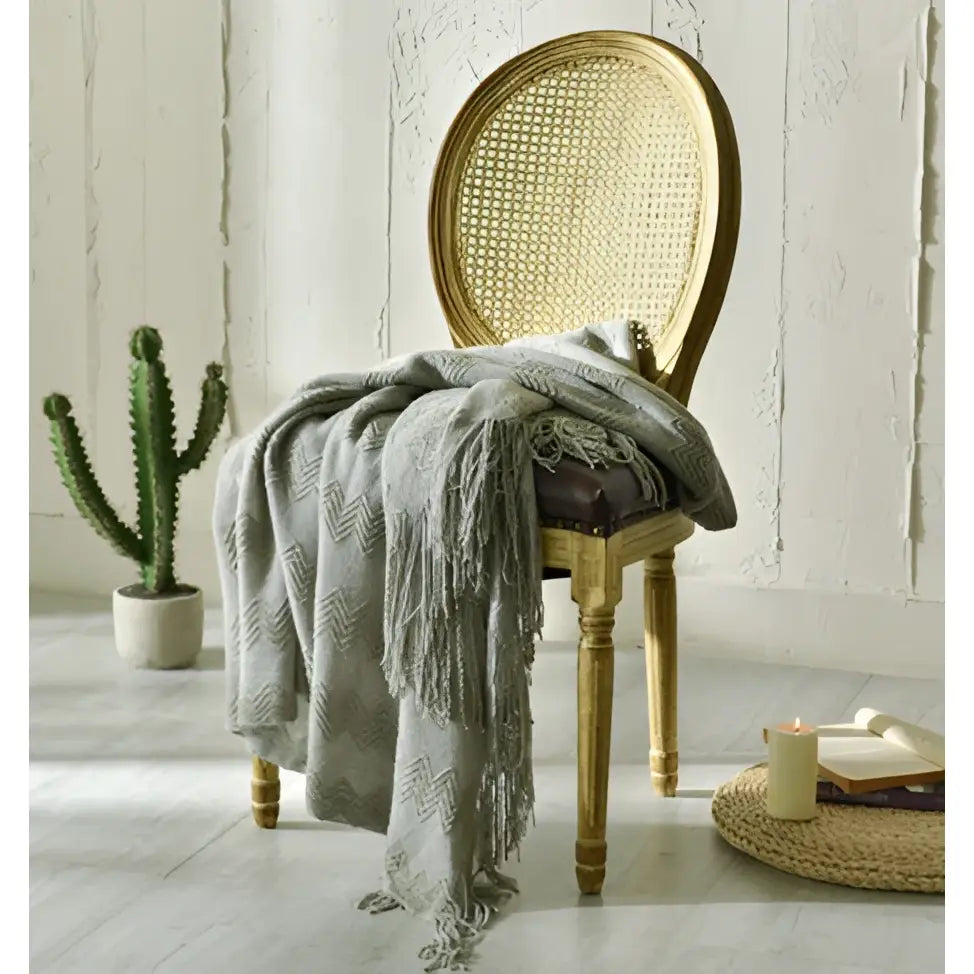 Fringed Knitted Small Blanket Napping Blanket Sofa Blanket - Gray A / 130x150cm - Blankets