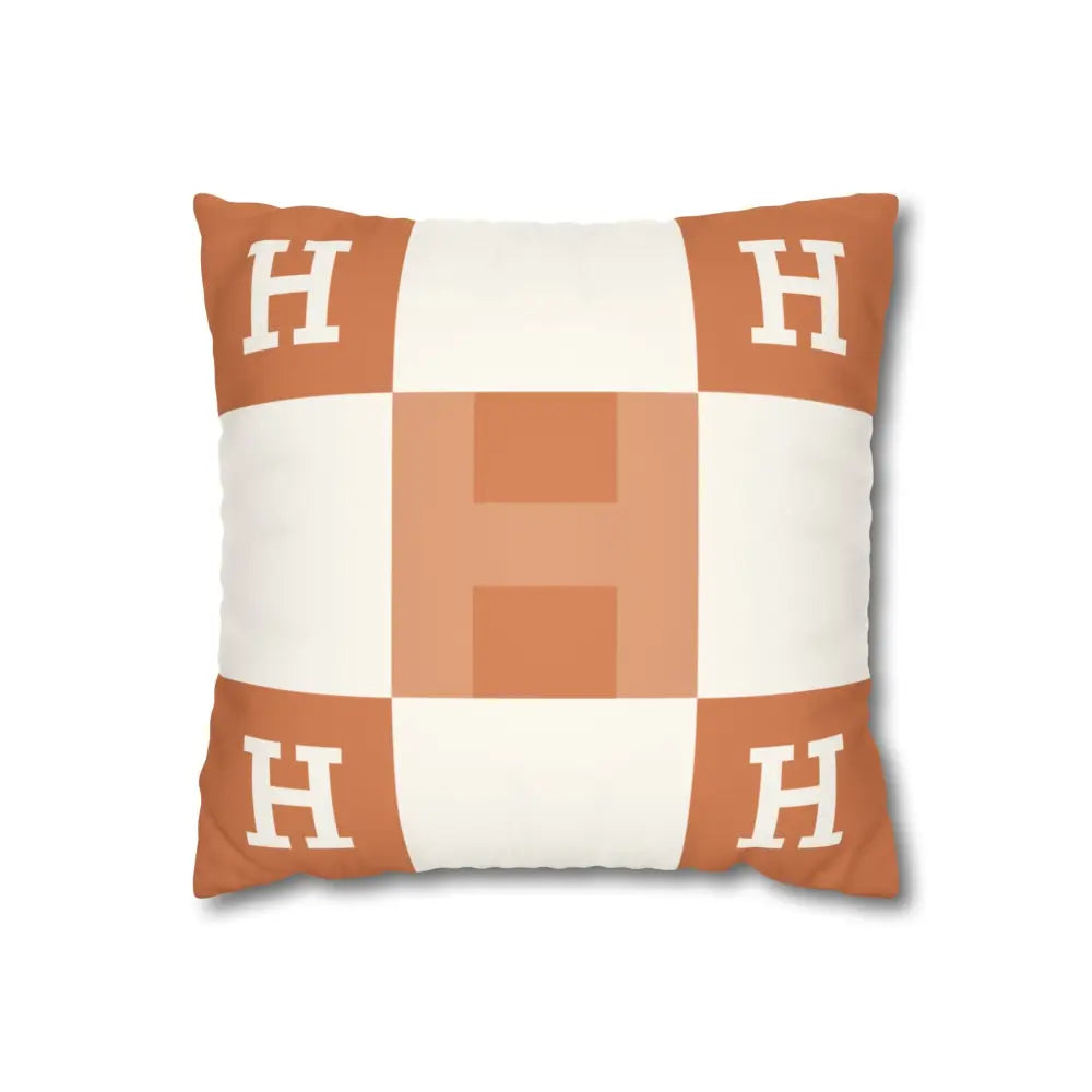Hermès Avalon Inspired Throw Pillow Cover – Luxury Faux Suede Designer Cushion Case - 14’’ × 14’’ - Home Decor