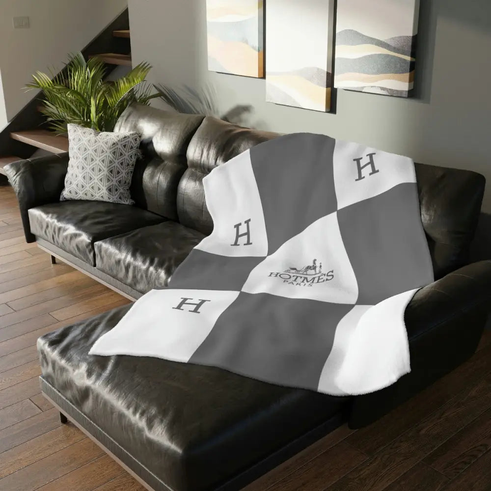 Hotmes Paris Minky Blanket (Two-sided print) - 40’’ × 30’’ / Grey - Home Decor
