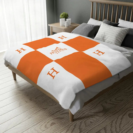 Hotmes Paris Minky Blanket (Two-sided print) - 40’’ × 30’’ / OG Orange - Home Decor