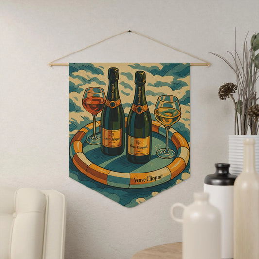 Veuve Clicquot Pennant – Champagne Wall Decor for Kitchen & Home Bar