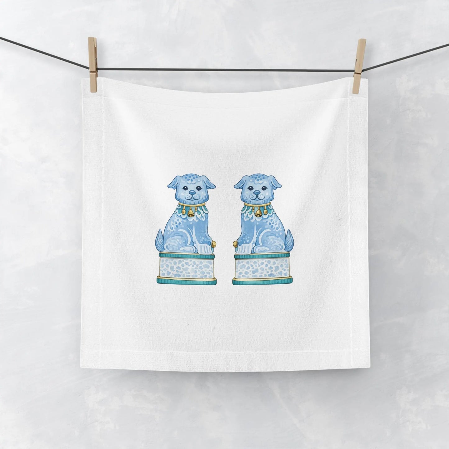 Colorful Foo Dog Cotton Tea Towel - Asian Inspired