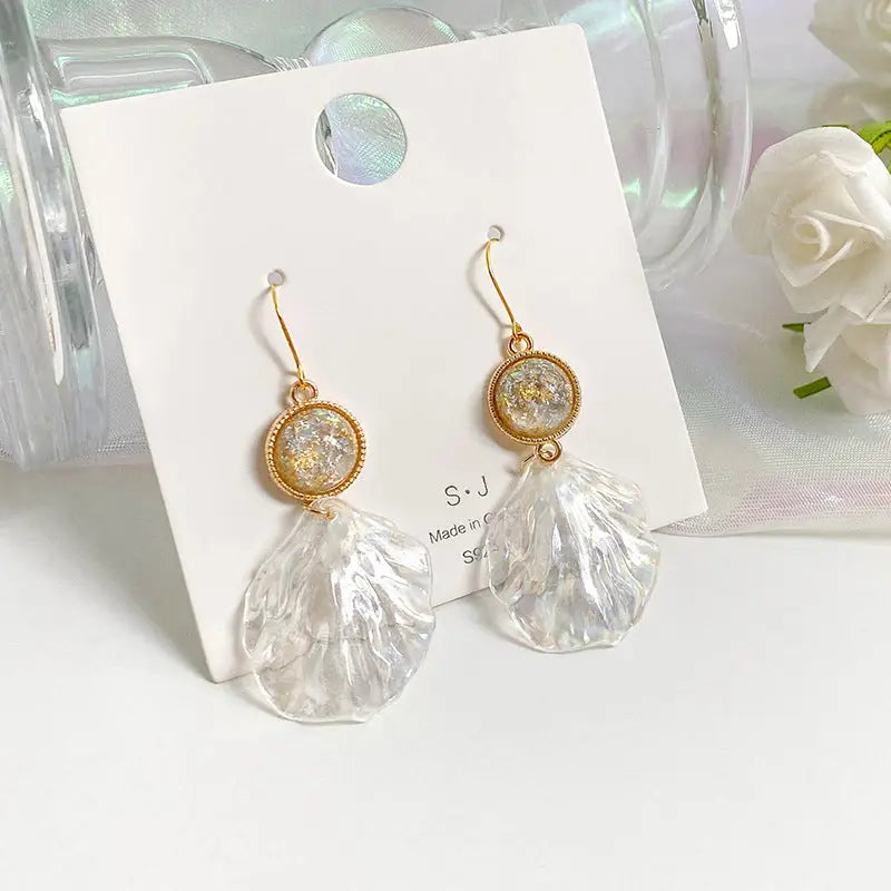 K Collective Acrylic Shell Earrings - Shell - Earrings