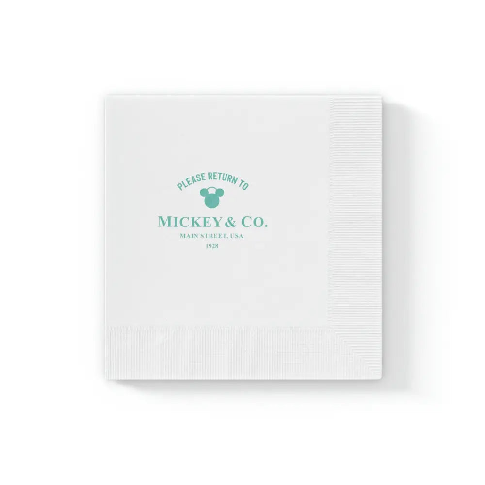 Mickey & Co. White Coined Napkin - 4.8’’ x 4.8’’ / White / 100 pcs - Home Decor
