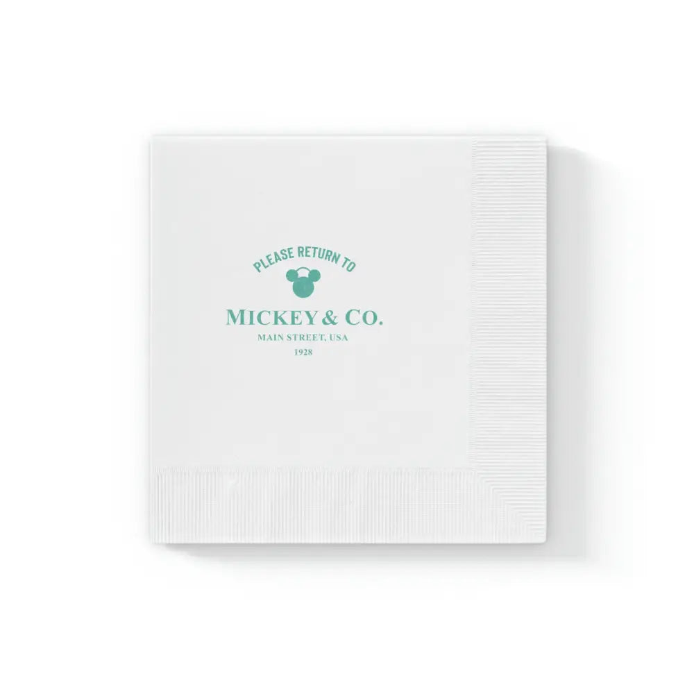 Mickey & Co. White Coined Napkin - 4.8’’ x 4.8’’ / White / 50 pcs - Home Decor