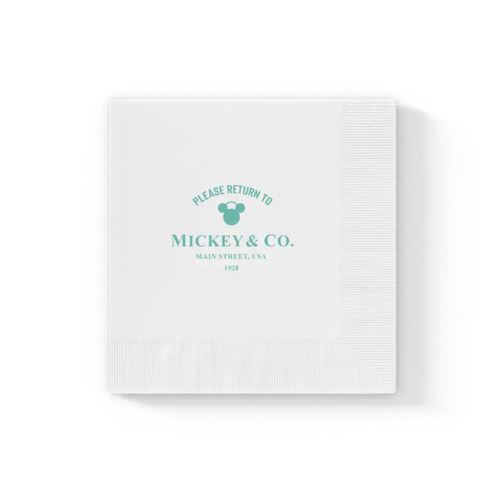 Mickey & Co. White Coined Napkin - 6.5’’ x 6.5’’ / White / 100 pcs - Home Decor