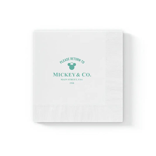 Mickey & Co. White Coined Napkin - 6.5’’ x 6.5’’ / White / 50 pcs - Home Decor