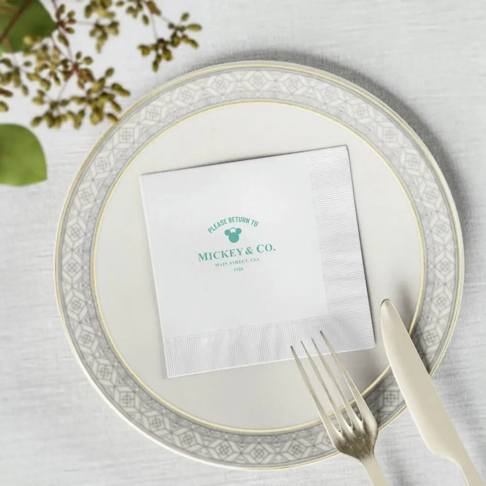 Mickey & Co. White Coined Napkin - Home Decor