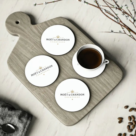 Moët & Chandon Coasters - 4pcs Set - Round / 3.7’’ x 3.7’’ / 4-piece set - Home Decor