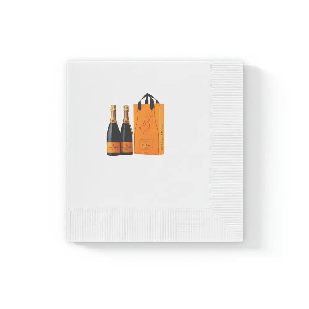Pour Decisions Veuve Clicquot Napkin - 4.8’’ x 4.8’’ / White / 100 pcs - Home Decor