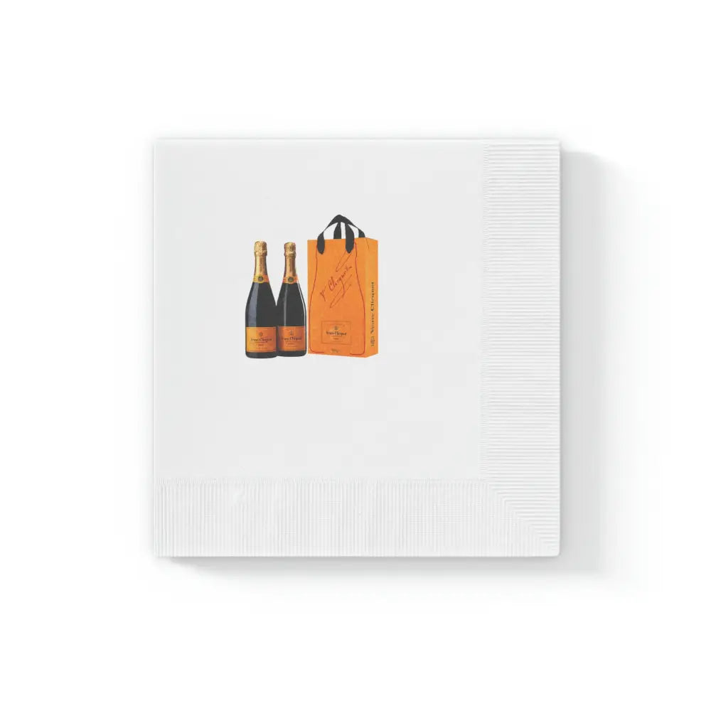 Pour Decisions Veuve Clicquot Napkin - 4.8’’ x 4.8’’ / White / 50 pcs - Home Decor
