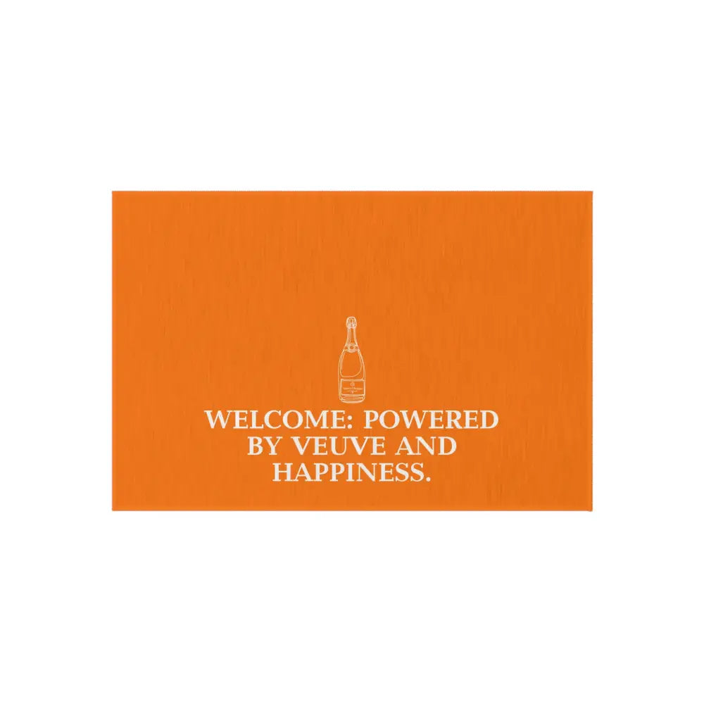 Powered by Veuve Clicquot Outdoor Rug – Funny Champagne Patio Decor - 24’’ × 36’’ - Home Decor