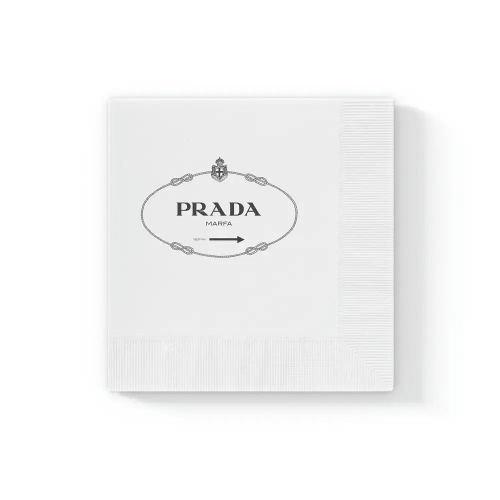 Prada Marfa White Coined Napkin - 4.8’’ x 4.8’’ / White / 50 pcs - Home Decor