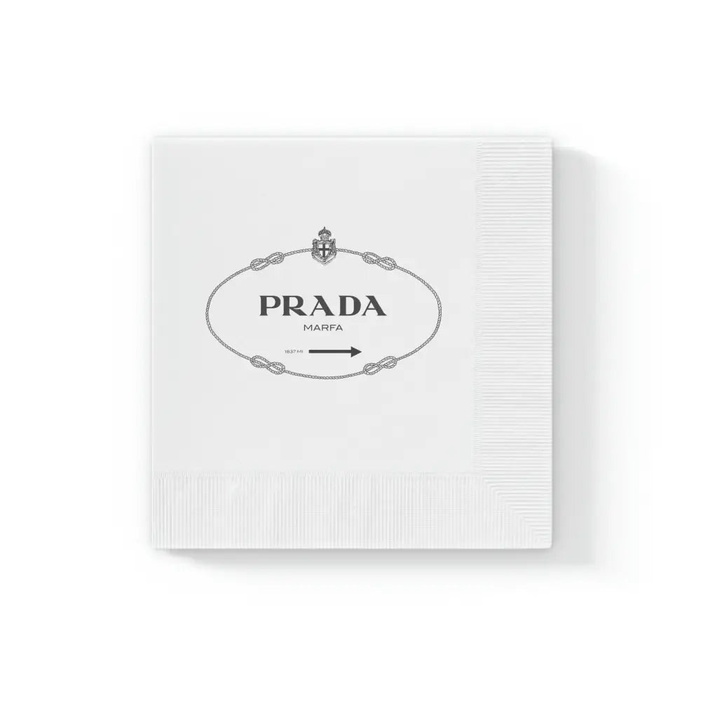 Prada Marfa White Coined Napkin - 6.5’’ x 6.5’’ / White / 100 pcs - Home Decor