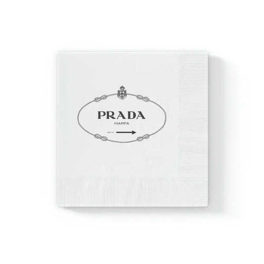 Prada Marfa White Coined Napkin - 6.5’’ x 6.5’’ / White / 50 pcs - Home Decor