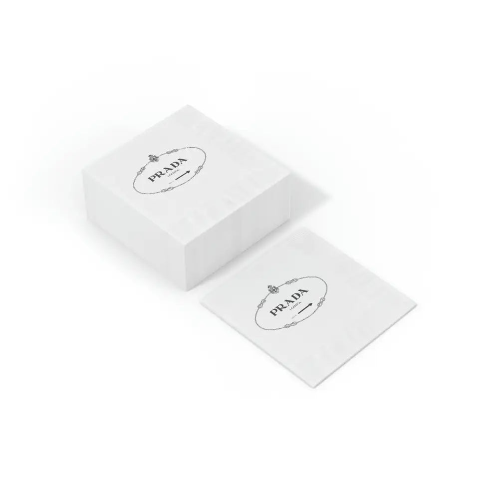 Prada Marfa White Coined Napkin - Home Decor