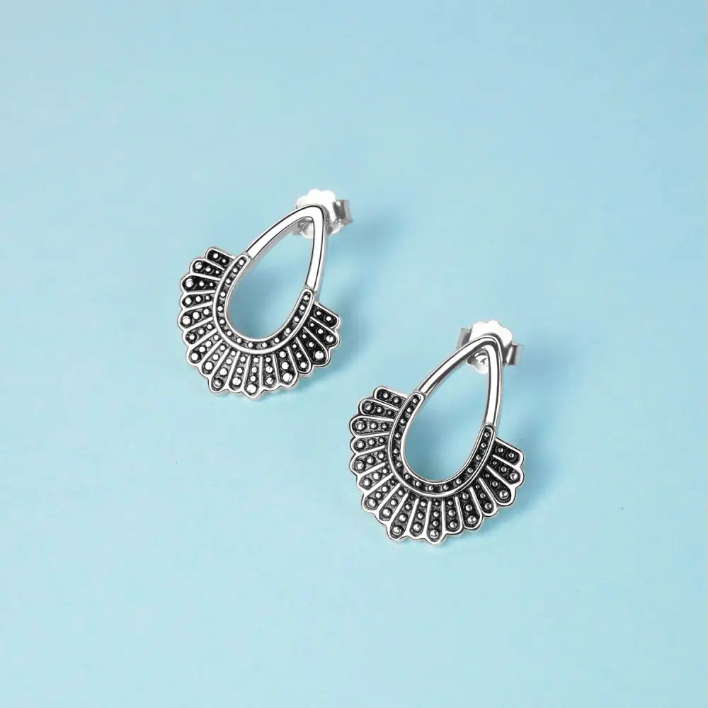 RBG Dissent Collar Earrings 925 Sterling Silver Earrings for Women - Two tone / 20mm*16.5mm - Earrings