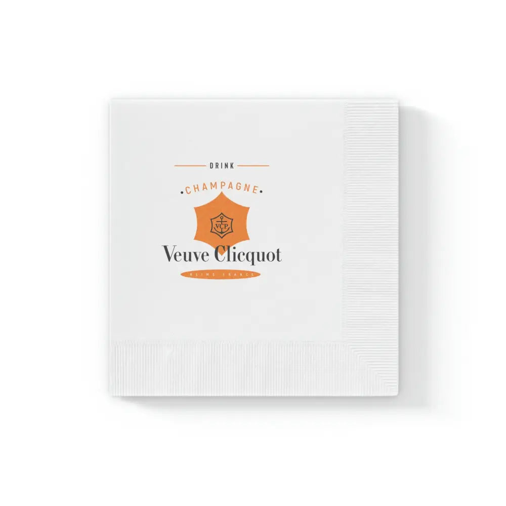 Veuve Clicquot Champagne - White Coined Napkins - 4.8’’ x 4.8’’ / White / 100 pcs - Home Decor
