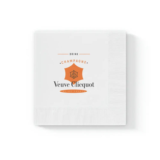 Veuve Clicquot Champagne - White Coined Napkins - 6.5’’ x 6.5’’ / White / 50 pcs - Home Decor