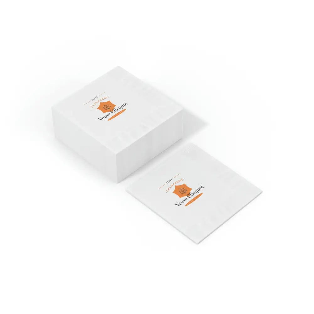 Veuve Clicquot Champagne - White Coined Napkins - Home Decor