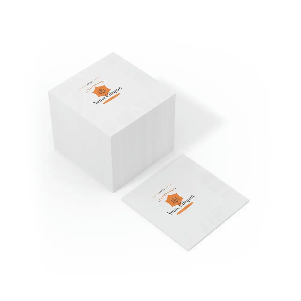 Veuve Clicquot Champagne - White Coined Napkins - Home Decor