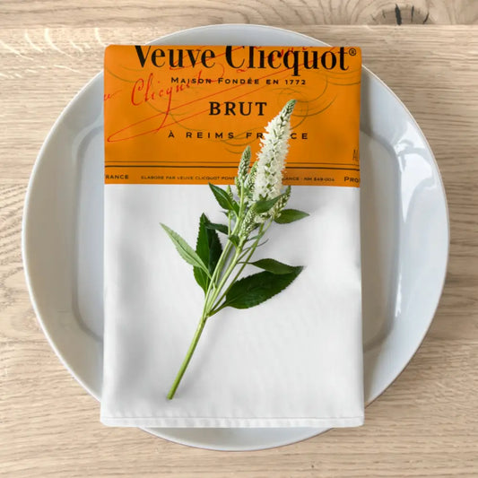 Veuve Clicquot Cocktail Napkins - Set of 4 - 4-piece set / White / 19’’ × 19’’ - Accessories