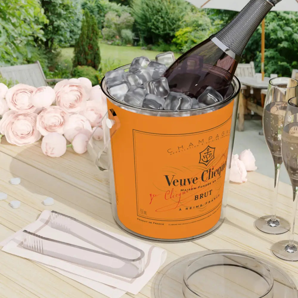 Veuve Clicquot Ice Bucket with Tongs - One Size / Clear - Accessories