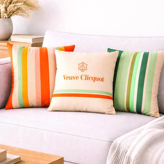 Veuve Clicquot Inspired Pillow Covers – Luxury Champagne Throw Pillows - Home Decor