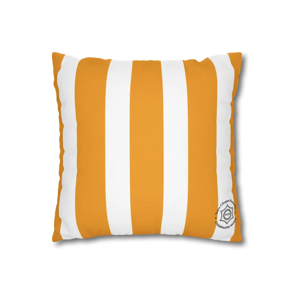 Veuve Clicquot Inspired Square Throw Pillow – Luxury Champagne Home Decor Gift - 14’’ × 14’’ / Stripe - Home Decor