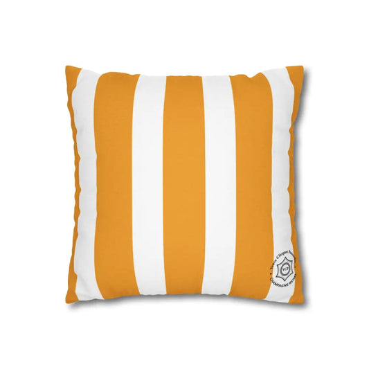 Veuve Clicquot Inspired Square Throw Pillow – Luxury Champagne Home Decor Gift - 14’’ × 14’’ / Stripe - Home Decor
