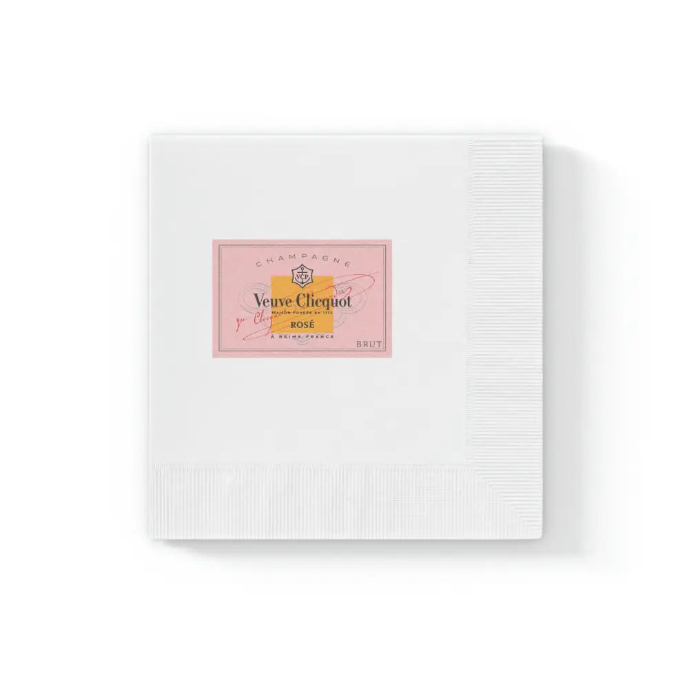 Veuve Clicquot Rose All Day Napkins - 4.8’’ x 4.8’’ / White / 100 pcs - Home Decor