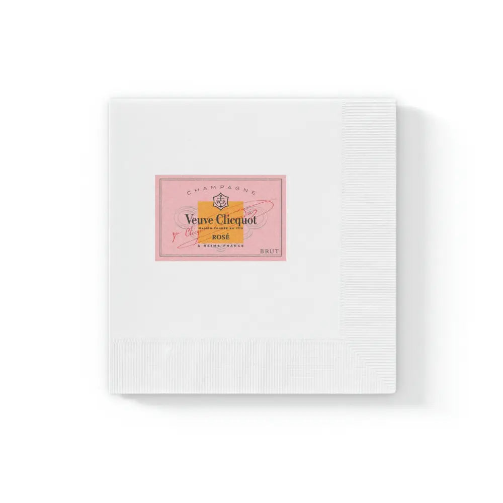 Veuve Clicquot Rose All Day Napkins - 4.8’’ x 4.8’’ / White / 50 pcs - Home Decor